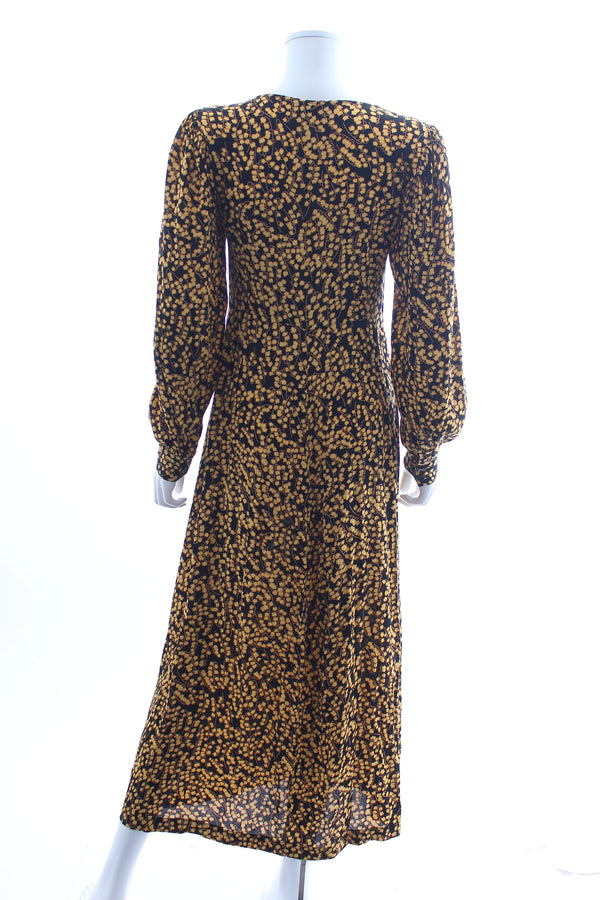 ganni printed crepe midi dress GANNI Goldstone Floral Printed Crepe Dress