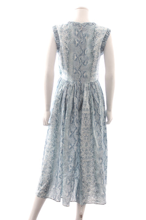 Emilia Wickstead Maidy Snakeskin Printed Linen Midi Dress