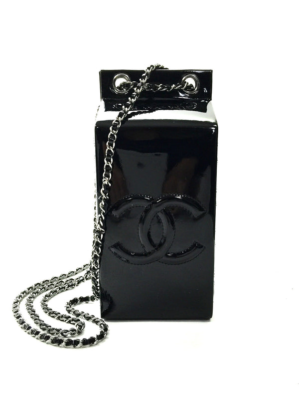 Silver chanel milk carton bag price online