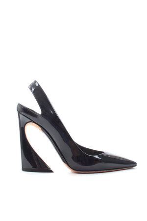 Dior by Raf Simons Patent Leather Square Toe Slingback Pumps
