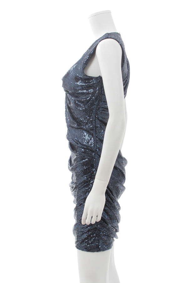 alexander wang sequin mini dress Alexander Wang Draped Sequin-Embellished Mini Dress