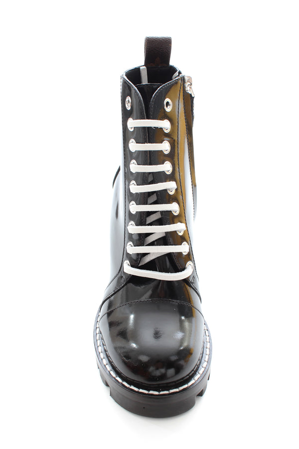 Louis Vuitton Gris Since 1854 Black Patent Leather Star Trail Ankle Boots  Size 5.5/36 - Yoogi's Closet