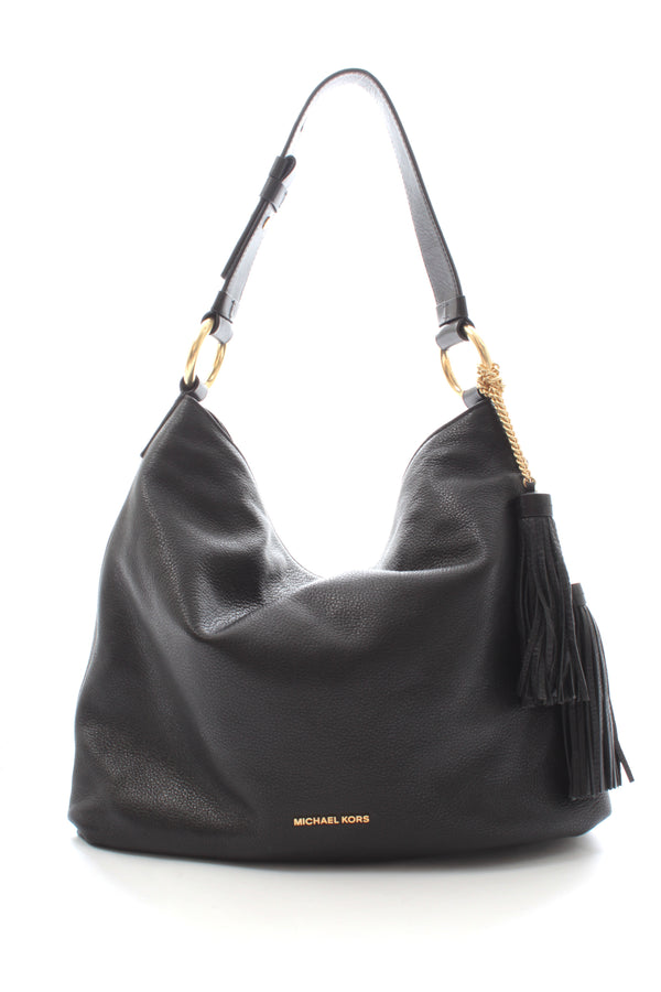 Michael Kors Black shops Soft Leather Hobo Bag