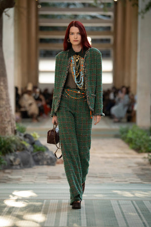 Chanel Check Tweed Wool-Blend Flared Trousers - Métiers d'Art Pre-Fall 2023 Collection