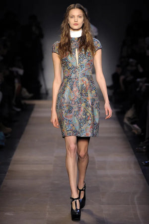 Carven Runway Paisley Printed Wool-Blend Mini Dress