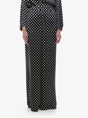 Saint Laurent Polka Dot Printed Satin Trousers