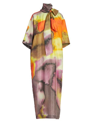 Dries Van Noten Darin Embellished Silk Oversized Dress