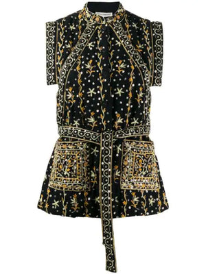Ulla Johnson Indira Embroidered Linen-cotton Blend Waistcoat