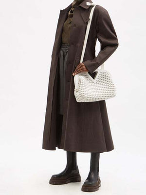 Bottega Veneta Point Medium Woven-Leather Shoulder Bag