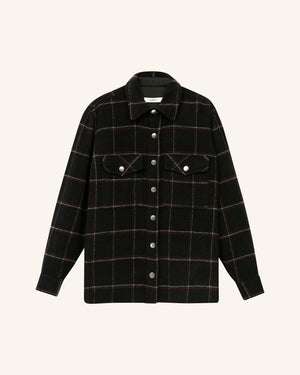 Isabel Marant Etoile 'Faxonli' Wool-Blend Check Shirt Jacket
