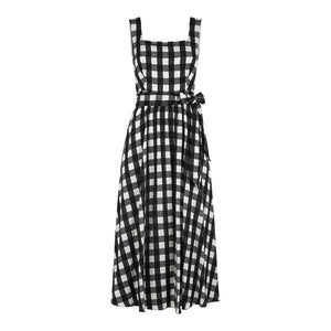 Temperley London 'Stirling' Belted Checked Midi Dress