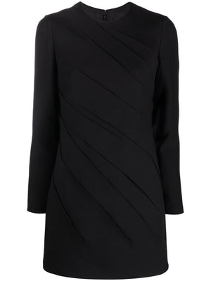 Valentino Gathered Wool-Crepe Mini Dress