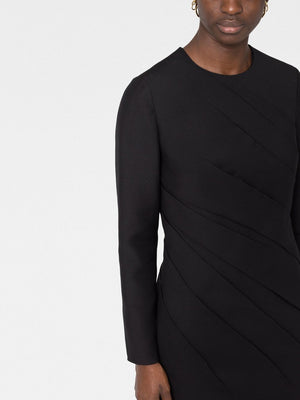 Valentino Gathered Wool-Crepe Mini Dress