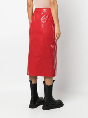 Gucci Love Parade Crocodile-Effect Leather Midi Skirt