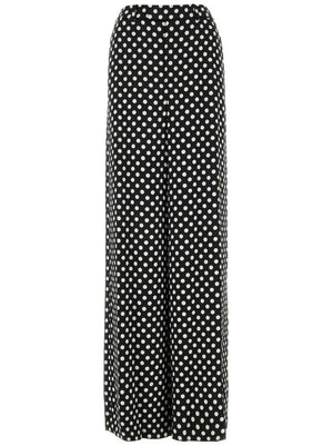 Saint Laurent Polka Dot Printed Satin Trousers