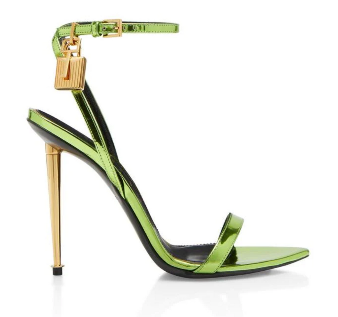 Tom Ford Padlock Mirror Leather Strap Sandals