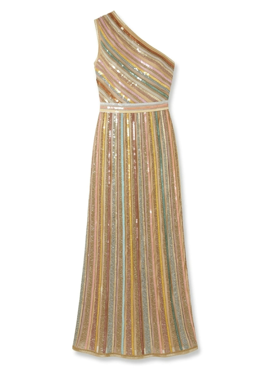 Missoni One Shoulder Metallic Sequin-Embellished Gown