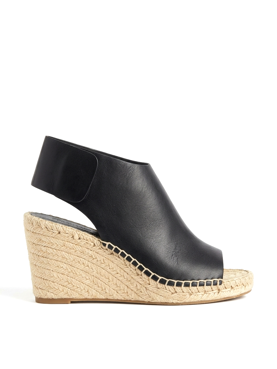 Celine Leather Espadrille Wedge Sandals