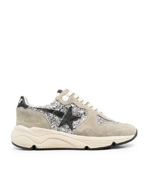 Golden Goose Running Sole Suede and Glitter Sneakers