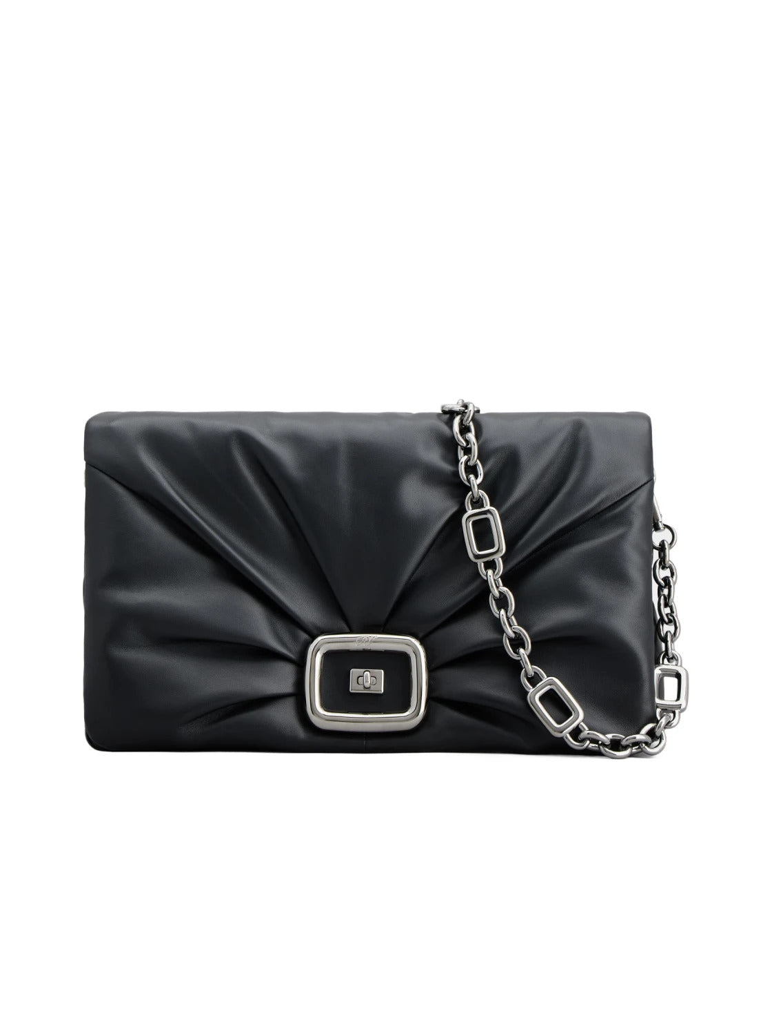 Roger Vivier Viv' Choc Chain-Linked Large Leather Shoulder Bag