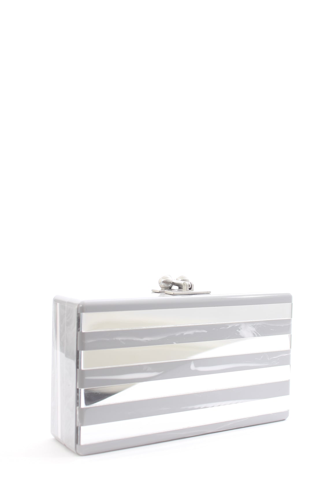 Edie Parker Mirror Striped Box Clutch Bag