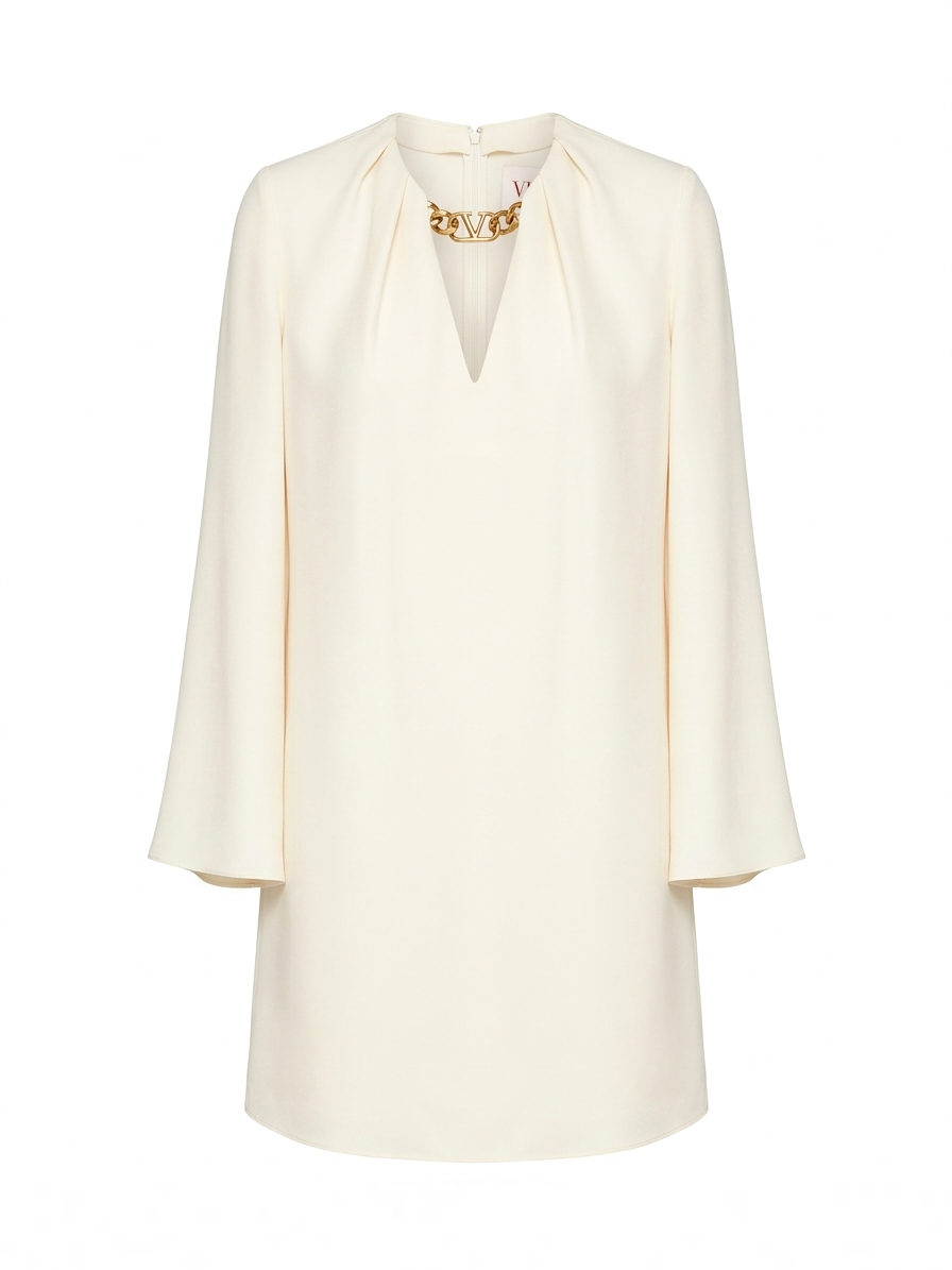Valentino V-Logo Chain Silk Mini Dress