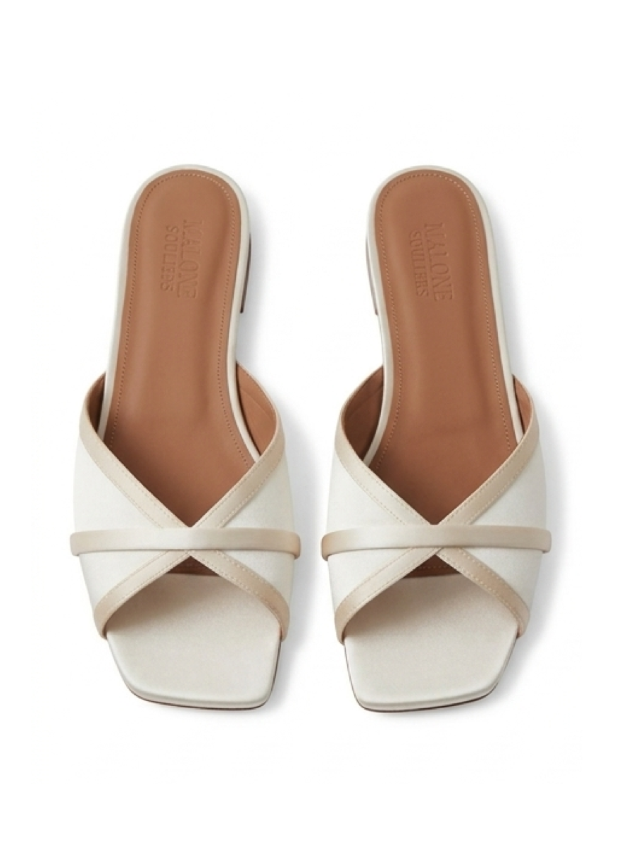 Malone Souliers Perla Satin Slide Sandals