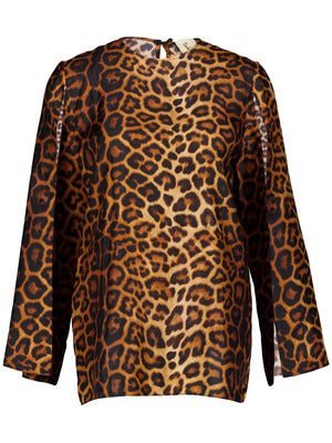 PAULA Leopard Printed Silk Blouse
