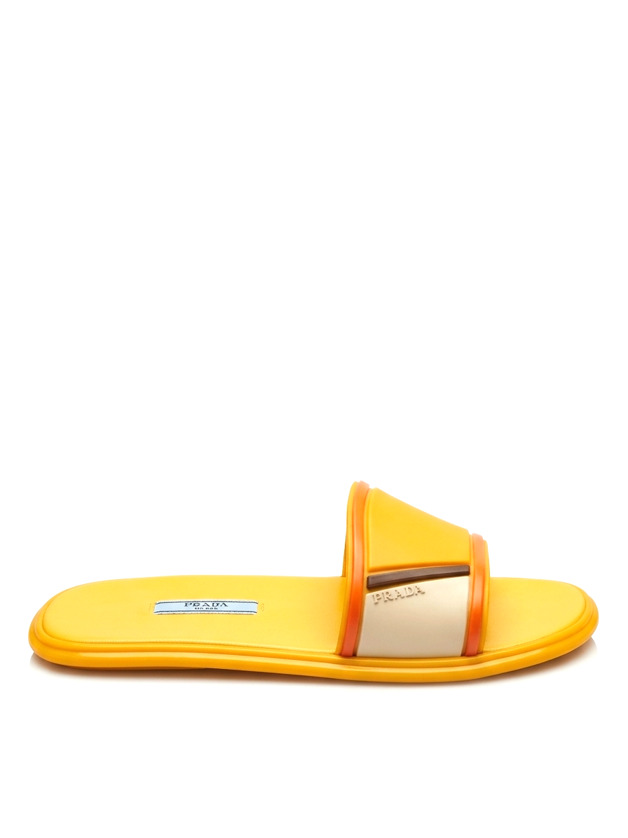 Prada Logo Rubber Slide Sandals