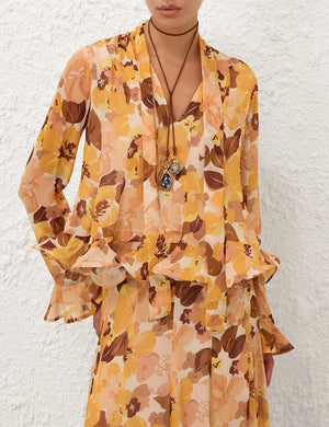 Zimmermann Balance Flutter Printed Blouse - Spring 2025 Collection