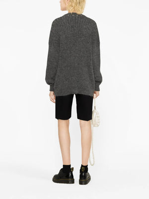 Alessandra Rich Embellished Wool-Blend Cardigan