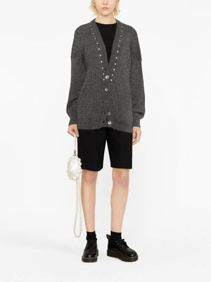 Alessandra Rich Embellished Wool-Blend Cardigan