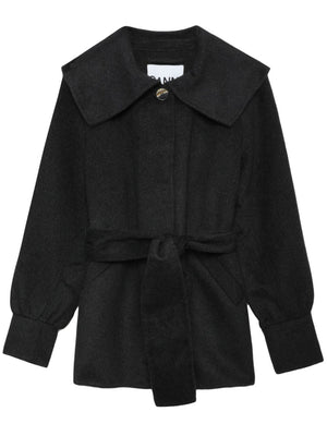 Ganni Belted Wool-Blend Jacket