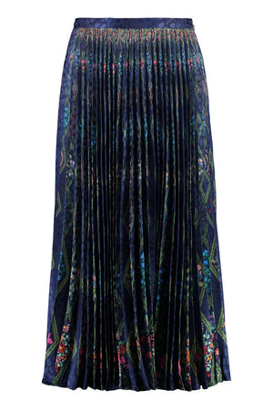 Saloni 'Kim' Printed Pleated Midi Skirt