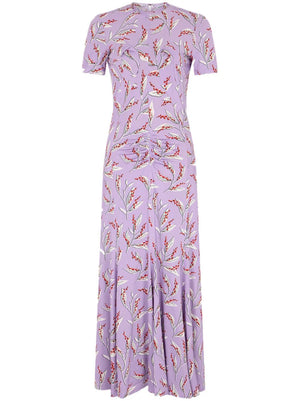 Rabanne Floral Printed Short Sleeved Midi Dress