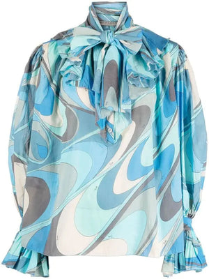 Emilio Pucci Onde Printed Cotton Voile Blouse