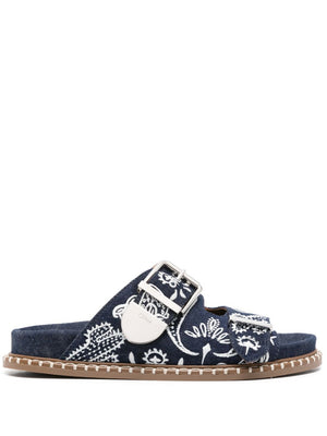 Chloé Rebecca Denim Western Embroidered Sandals