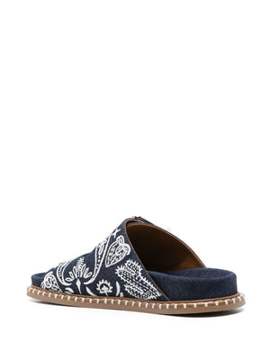 Chloé Rebecca Denim Western Embroidered Sandals