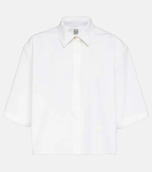 Toteme Cropped Cotton-Poplin Shirt