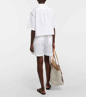 Toteme Cropped Cotton-Poplin Shirt