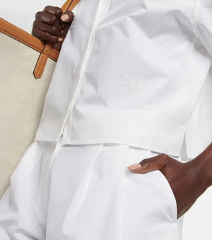 Toteme Cropped Cotton-Poplin Shirt