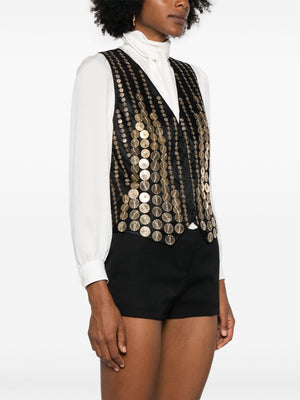 Alberta Ferretti Medal Embroidered Waistcoat - Fall/Winter '24 Midnight in Paris Collection