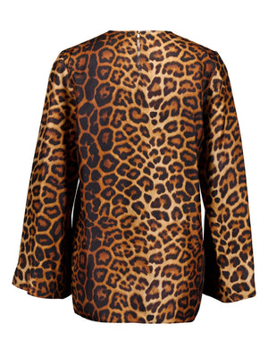 PAULA Leopard Printed Silk Blouse