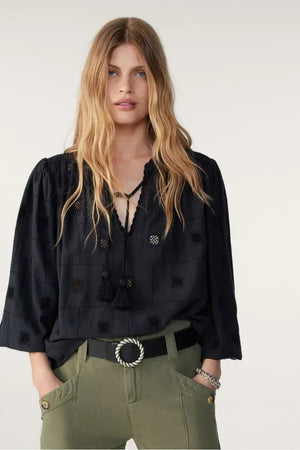 Ba&sh Ravel Openwork Blouse