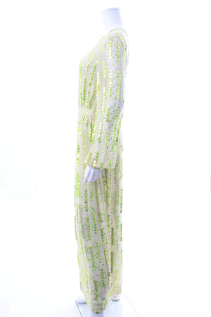 Dries Van Noten Sequin Embellished Chiffon Maxi Dress