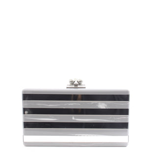 Edie Parker Mirror Striped Box Clutch Bag