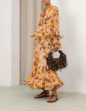 Zimmermann Balance Flutter Printed Midi Skirt - Spring 2025 Collection