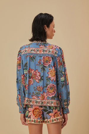 Farm Rio Wonderful Bouquet Printed Blouse