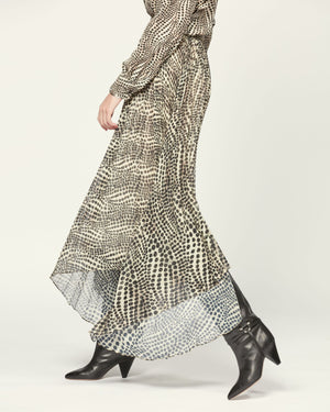 Isabel Marant Alena Printed Asymmetric Pleated Midi Skirt