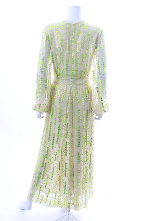 Dries Van Noten Sequin Embellished Chiffon Maxi Dress